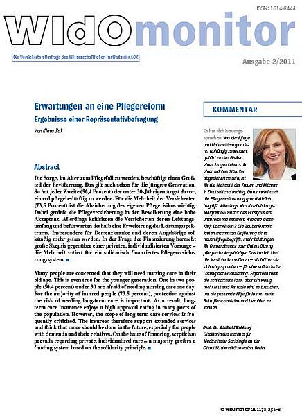 Cover der WIdO-Publikation WIdOmonitor 2/2011